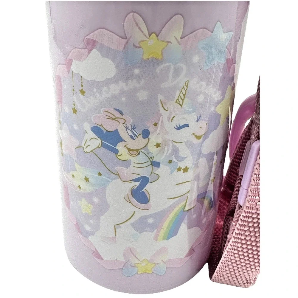 Disney Minnie Mouse Purple Water Bottle With Strap Japan Exclusive 16oz BPA Free
